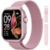 RUXINGX Smartwatch Donna con 1000mAh Batteria, Standby Ultra-lungo 100 Giorni, 1.83" Orologio Fitness Cardiofrequenzimetro SpO2 Sonno, 120+ Sport, Smart Watch Chiamate IP68 Contapassi iOS Android Rosa