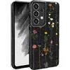 BEENTRYS Glitter Floreale Custodia per Samsung Galaxy A53 5G,Bling Brillantini Fiori Disegni Donne e Ragazze Slim Morbido Silicone TPU Antiurto Protettiva Case per Samsung Galaxy A53 5G(S204-Nero)