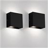 FUPE 2 pizze Applique da interno 12W lampada da parete interno applique da parete up down 1200 Lumen Nero Lampada da Parete 6500K Per Ristorante Camera da Letto Corridoio parete del