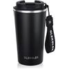 GLEKGLEK Tazza da Caffè Isolata con Coperchio 510ml in Acciaio Inox Antigoccia Tazza da Viaggio Portatile per Casa Ufficio Lavoro