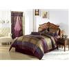 Chezmoi Collection Gitano Jacquard Patchwork 7-Piece Bedding Set, Multi Colore, Poliestere e Misto Poliestere, Burgundy, California King