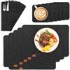 BBWELL Set Tovagliette in Feltro 18 Pezzi,Tovagliette Americane con 6 Tovaglietta,6 Sottobicchieri in Feltro & 6 Porta-Posate - Resistente al Calore,Antiscivolo,Facile da Pulire - Antracite,43x29 cm
