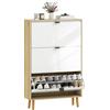 HOMCOM Scarpiera Slim Moderna con 3 Cassetti Ribaltabili per 24 Paia di Scarpe, 80x24x127 cm, Bianco | Aosom Italy