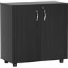 Vinsetto Mobile Ufficio Portadocumenti Multiuso con Serratura, 2 Ante e Mensola Interna, 80x40x80 cm, Nero | Aosom Italy