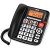 SPC Comfort Volume Pro - Telefono fisso per anziani tasti grandi, suoneria forte e display illuminato | Volume amplificabile +20dB | Memoria diretta, SOS e compatibilità con apparecchi acustici - Nero