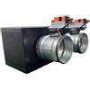 Plenum in poliuretano espanso a 2 zone con serrande motorizzate Lindab da 160 o 200 mm
