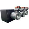 Plenum in poliuretano espanso a 3 zone con serrande motorizzate Lindab da 160 o 200 mm