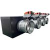Plenum in poliuretano espanso a 4 zone con serrande motorizzate Lindab da 160 o 200 mm