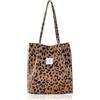 Elegance-go Borsa a Tracolla in Velluto a Coste, Borsa Shopper Donna Borsa a Tracolla Donna borsa tote borsa moda signore per tutti i giorni, ufficio, gita scolastica e shopping (stampa leopardo)