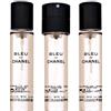 Chanel Bleu de Chanel Parfum - Refill profumo da uomo 3 x 20 ml