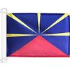 AZ FLAG Bandiera Nautica Riunione 45x30 cm Poliestere Mesh Anelli Plastica | Uso esterno e nautico bandiera nautica della Riunione La Réunion con anelli in plastica poliestere a rete