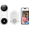 EZVIZ CP3 2K Video Campanello WiFi, Videocitofono a Batteria, Visione Notturna IR, Audio Bidirezionale, Rilevamento Persone, 100% Senza Fili con 5000mAh Batteria
