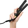 Farery Mini Piastra per capelli corti, piccolo straighter in ceramica con turmalina, mini straighter per viaggi con custodia, spegnimento automatico, doppia tensione, temperatura regolabile