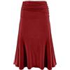 Laphilo Gonna Donna Tinta Unita Casual Elasticizzata in Vita Gonna Svasato Midi al Ginocchio Comoda e Leggera cod.9521 (XL, Rosso)