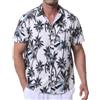 Danfiki Camicia Hawaiana Fiori Uomo a Maniche Corte Collo Botton-Down da Uomo Camicia da Uomo Hawaiana Stampa Hawaiana