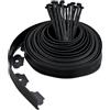 Relaxdays Bordatura per Aiuola e Prato, Bordo per Giardino da 10 m, Sponda in Plastica Flessibile, con Ancoraggi, Nero