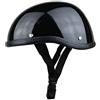 Keenso Casco moto retrò, casco moto vintage a mezza conchiglia Casco scooter estivo robusto a mezza conchiglia 26x15x12 cm (nero brillante)