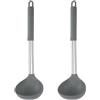 DHDHCPZZ Set di 2 mestoli da zuppa, mestolo da 30 cm, con cucchiaio grande per zuppe, resistenza al calore e antiaderente, grandi cucchiai per cucinare/mescolare/servire