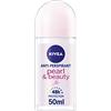 NIVEA Pearl & Beauty deodorante anti-traspirante roll-on (50 ml, confezione da 6), deodorante profumato fresco per donna, deodorante roll-on per donna, deodorante da donna, la confezione può variare