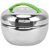 Ausla Porta Pranzo Lunch Box in Acciaio Inox, 1,3 L Box Ermetico con Maniglia, Portavivande Termico per Pranzi a Lavoro, Picnic, Ø 17 x 14 cm Argento