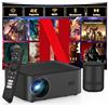 HOPVISION Mini Proiettore【Netflix/Prime Video/Youtube Ufficiale】con altoparlante BT, 15000L Projector Portatile WiFi Bluetooth, 4k 1080P Full HD per Dolby/Android/iOS/PS5