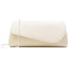 YYW Pochette da donna in pelle scamosciata, borsa da sera per matrimoni, pochette con tracolla staccabile a catena, borsa a tracolla da donna, per feste nuziali, balli studenteschi, Bianco sporco,