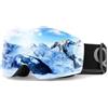 Qunature Maschera da Sci, Occhiali per Snowboard, Ski Goggles per Slitta, Occhiali per Sciare, Lenti Rivestite, ANTI-UV 400, Grande Visione, Senza Cornice, Antiappannamento, Antivento, Uomo Donna