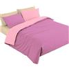 Bassetti Parure Copripiumone Matrimoniale, Pop Color Double, 100% cotone, Glicine, 250 x 200