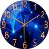 Constantplanet Orologio da parete blu per soggiorno, orologio da cucina da parete, funzionamento a batteria, orologio da parete rotondo in vetro da 30,5 cm, silenzioso, senza ticchettio