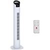HOMCOM Ventilatore a Colonna con Telecomando a 5m, Oscillante 70°, 3 Funzioni e 3 Velocità, Schermo LED e Timer 7.5h, 50W, Ф20x78.5cm
