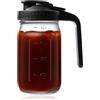 XIZAO Brocca in vetro Mason con bocca larga e manico, brocca per acqua in vetro con coperchio da 32 once, brocca per latte materno per tè freddo, succo e caffè freddo