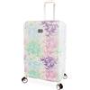 Bebe Bagagli Donna Mila 29 Hardside Check in Spinner, Viola Floreale, 3 sezioni, 8 ruote a 360 gradi, Maniglia in alluminio, Resistente all'acqua, Leggera