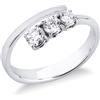 Gioielli di Valenza Anello trilogy in oro bianco 18k con gambo contrarié