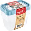 keeeper Set di 4 Contenitori per Congelare Alimenti, Coperchio su cui Scrivere, 4 x 750 ml, 15,5 x 10,5 x 8,5 cm, Mia Magic Ice, Nordic Blue (Blu)