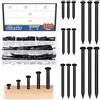 Glarks 300pcs 20/30/40/50/60mm Brick Steel Nails Kit, Black Carbon Steel Hardware Nails, Finishing Nails, Brad e Picture Hanging Nails, Legno Nails, Cemento Nails per Cartongesso e Pino
