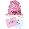 Generico SET Zainetto/Zaino, Sacca Personalizzabile Bambino e Bambina in 100% Cotone CON 2 ASCIUGAMANI | Sacchetto Asilo Nido Scuola Materna | Personalizzato con Ricamo Nome e Disegno | Made in Italy