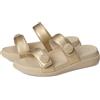 Fitflop F-Mode Go Beadie-Button Adj. Flatform 2-Bar Slides, Sandali Donna, Platino, 43 EU