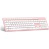 LeadsaiL Tastiera Wireless, Wireless Keyboard Full Size, Italiano QWERTY Layout Ergonomico USB 2.4Ghz con Tastierino Numerico per PC, Laptop, Mac OS, Macbook Pro/Air, Windows-Rosa
