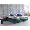 Talamo Italia Letto Singolo Melissa, Letto Contenitore con Rivestimento in Tessuto, 100% Made in Italy, Apertura Laterale, Adatto per Materasso Cm 80x190, Blu
