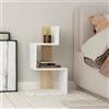 Dmora - Tavolino da salotto Ukdah, Tavolo basso da caffè, Portariviste per divano, Ripiano da soggiorno, 42x30h72 cm, Bianco e Rovere