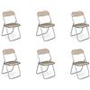 Dmora Pieghevoli Imbottite, Set di 6 Salvaspazio, Sedie Metallo e PVC, Poltroncine Richiudibili (Beige), Unica