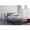 Talamo Italia Letto Piazza e Mezza Ashasa, Letto Contenitore con Rivestimento in Tessuto, 100% Made in Italy, Apertura Frontale, Adatto per Materasso Cm 120x190, Tortora