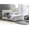 Talamo Italia - Letto matrimoniale Claretta, Letto contenitore e testata in ecopelle, 100% Made in Italy, Apertura frontale, Bianco, adatto a materasso da 160x190 cm