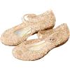 Snyemio Scarpe da Principessa in Cristallo per Carnevale Natale Halloween Cosplay Ballerine, Oro, 23 EU(Étiqueter 25)