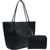 Lizbin Tote Bag per le donne, grande Tote Bags Borsa a tracolla, Tote borse da donna con portafoglio di corrispondenza, borse in pelle e borse, sacchetti di spalla delle signore, borsa Satchel (nero)