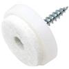 Adsamm® / 16 x feltrini con vite / bianchi / Ø 24 mm / tondi / scivoli in plastica con vite e base in feltro / piedini protettivi per mobili Adsamm® Quality