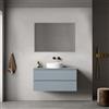 MedaHome Mobile bagno sospeso 100 cm Blu Avio per Lavabo d'appoggio Specchio Quadro - Fiji Paint Top