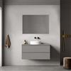MedaHome Mobile bagno sospeso 100 cm Grigio Londra per Lavabo d'appoggio Specchio Quadro - Fiji Paint Top