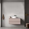 MedaHome Mobile bagno sospeso 100 cm Rosa Retrò per Lavabo d'appoggio Senza Specchio - Fiji Paint Top