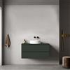 MedaHome Mobile bagno sospeso 100 cm Verde Comodoro per Lavabo d'appoggio Senza Specchio - Fiji Paint Top